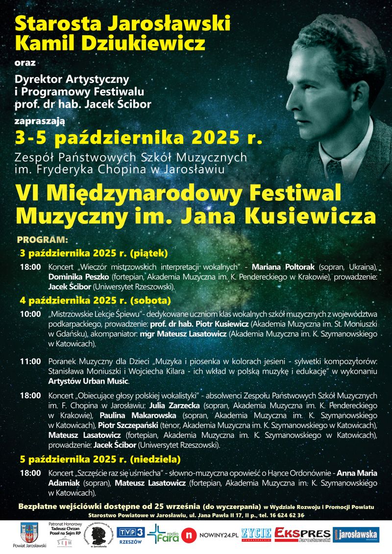 Festiwal im. Jana Kusiewicza 2025 plakat