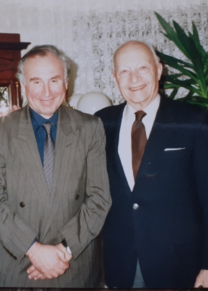 Krzysztof Jakowicz z Witoldem Lutosławskim Hanover 1989 rok
