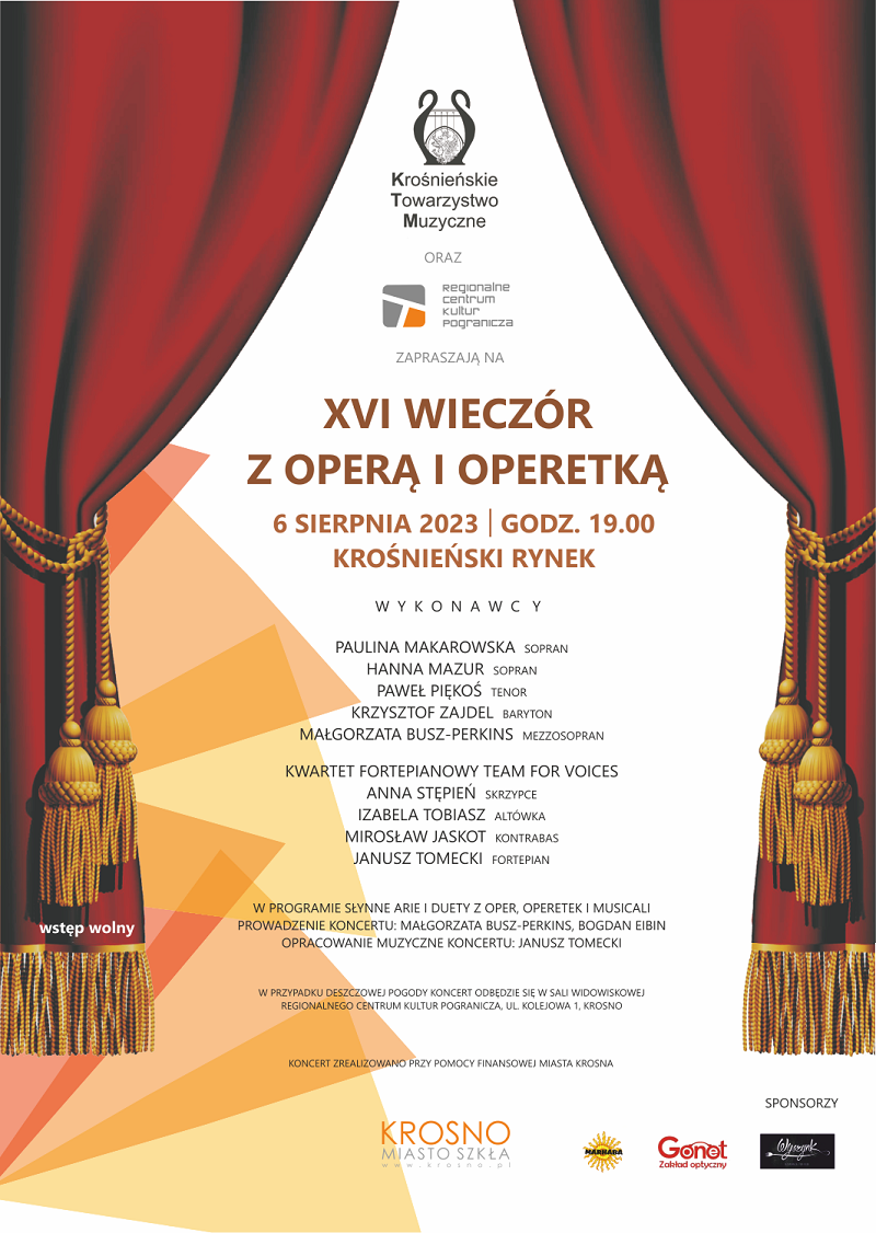 RCKP Wieczór z operą i operetką 2023 plakat