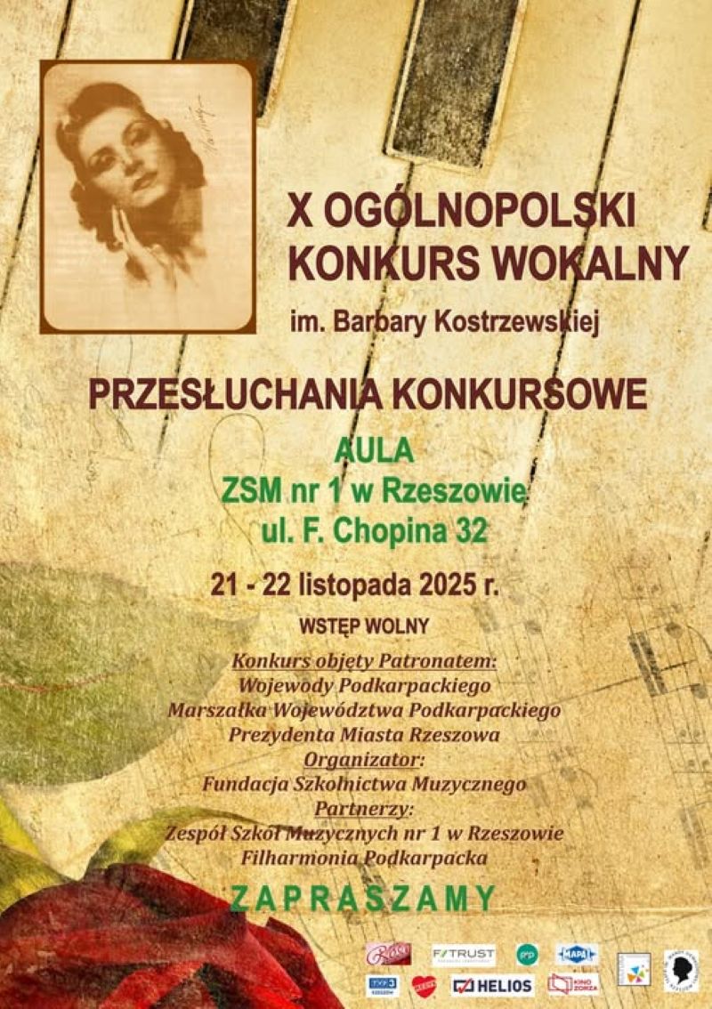 X Ogólnopolski Konkurs Wokalni im. Barbary Kostrzewskiej plakat