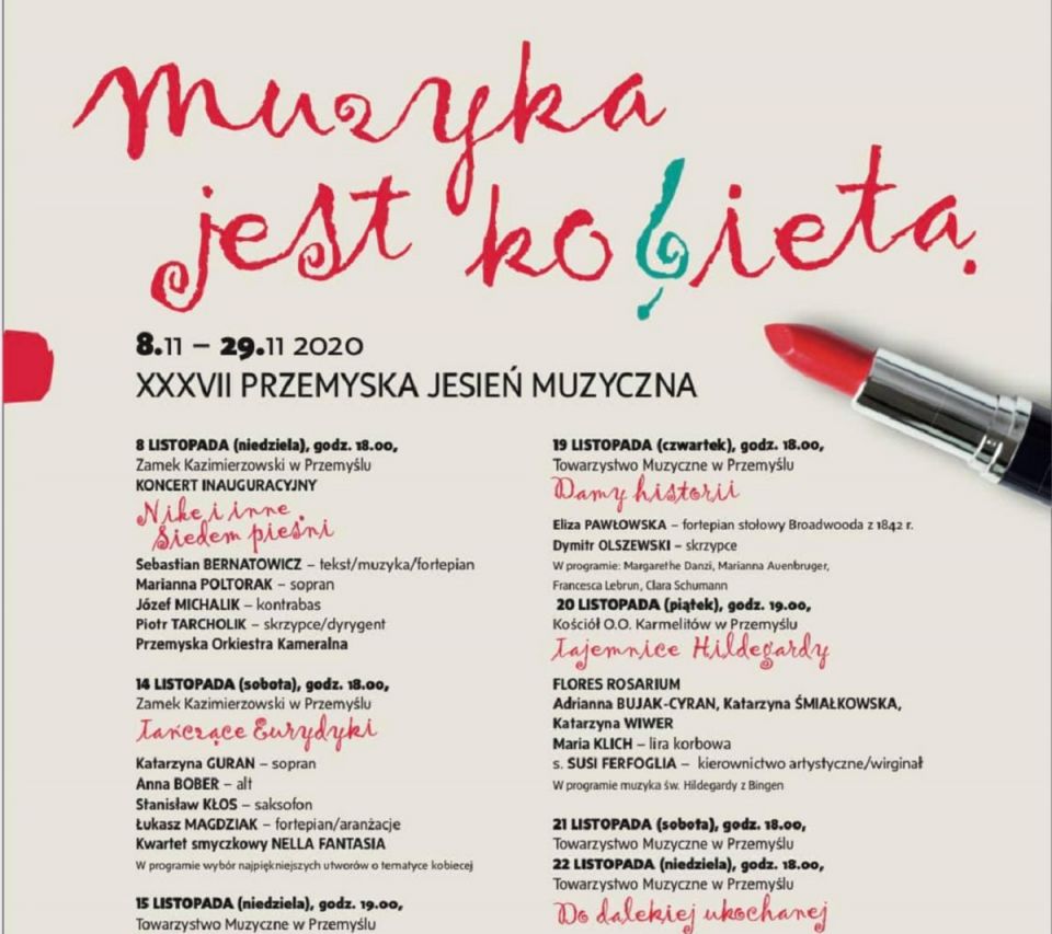 XXXVII Przemyska Jesień Muzyczna - MUZYKA JEST KOBIETĄ