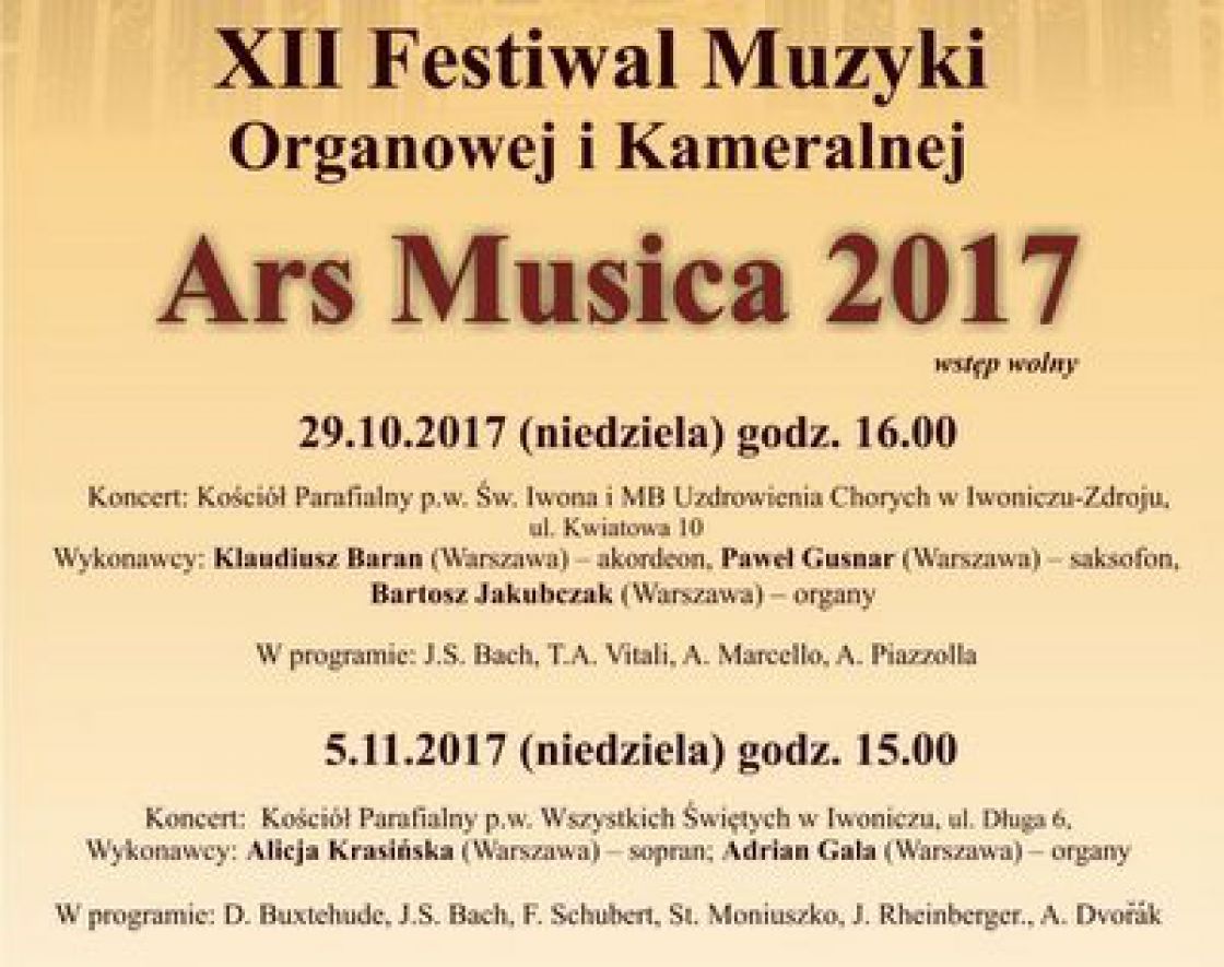 Alicja Krasińska i Adrian Gala na Festiwalu Ars Musica w Iwoniczu