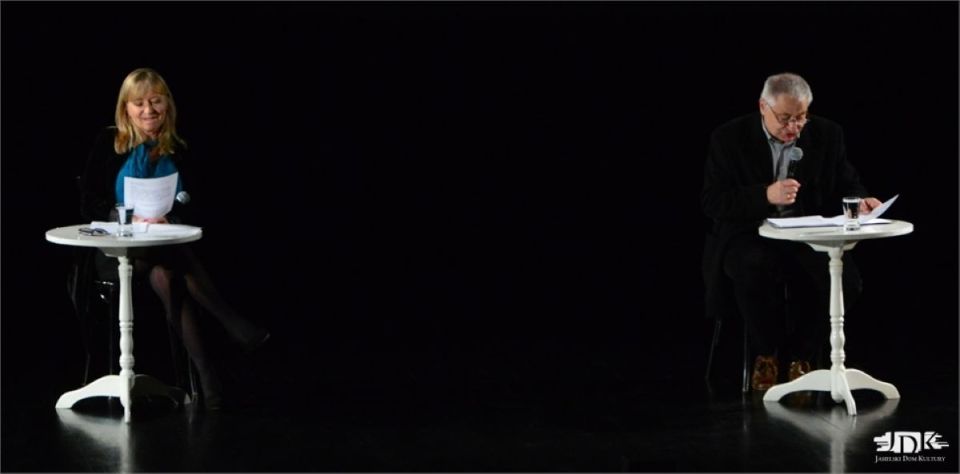 Dorota Segda i Jacek Romanowski, podczas spektaklu 23 października br., który odbył się w ramach XVI Jesiennych Spotkań z Teatrem