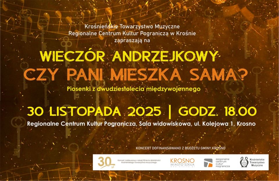 WIECZÓR ANDRZEJKOWY „CZY PANI MIESZKA SAMA? PIOSENKI Z DWUDZIESTOLECIA MIĘDZYWOJENNEGO”