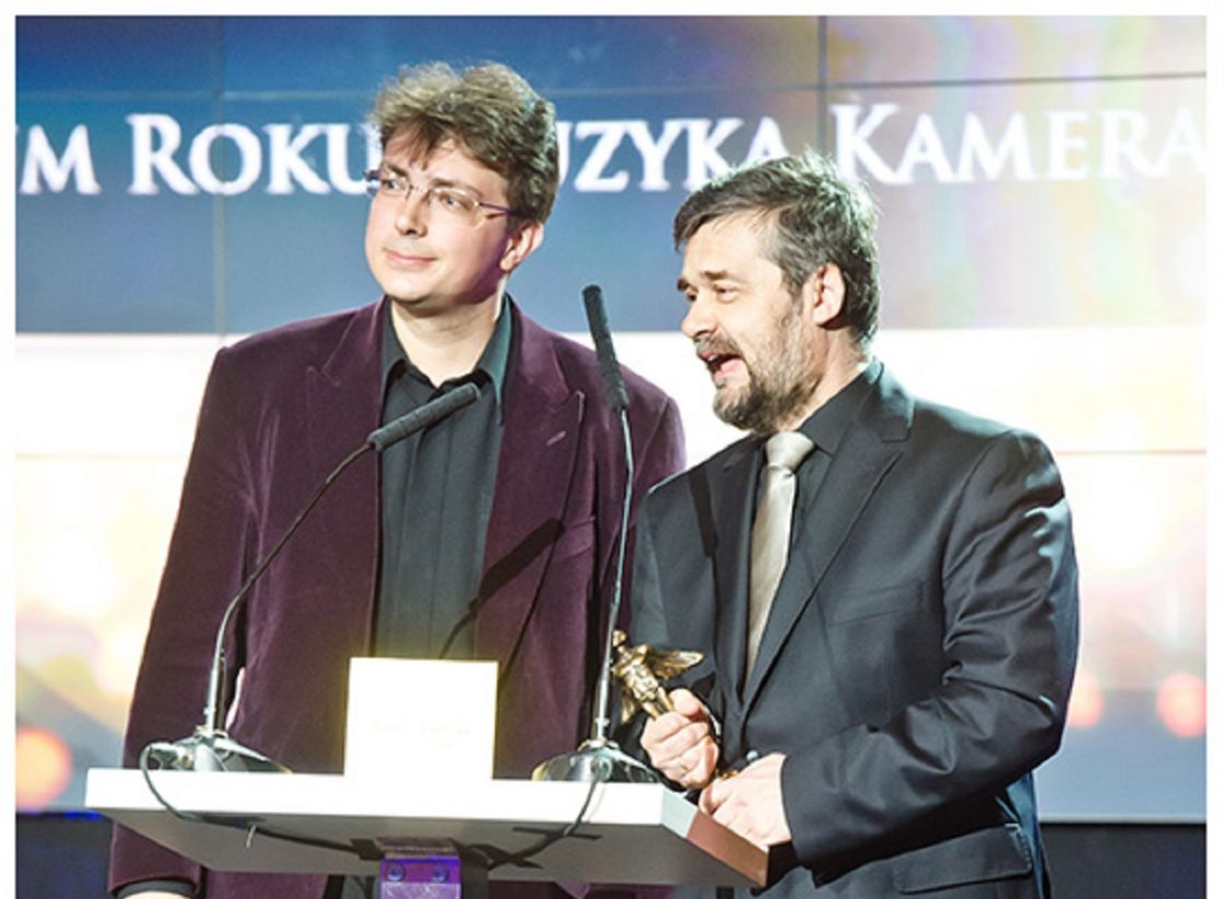 Sławomir Tomasik i Robert Morawski podczas uroczystości wręczania nagrody Fryderyk 09 maja 2011 Fabryka Trzciny