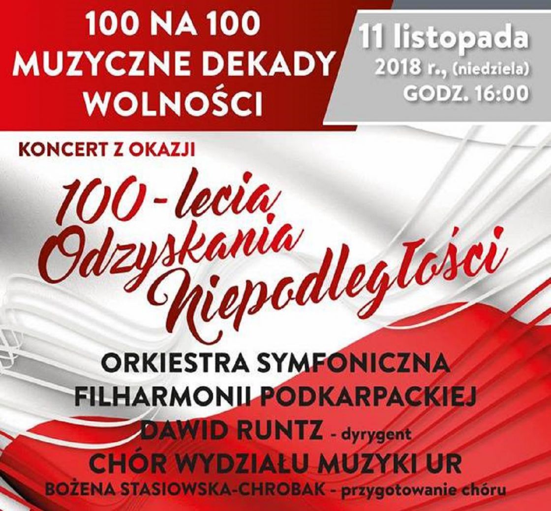 KONCERT Z OKAZJI 100 - LECIA ODZYSKANIA NIEPODLEGŁOŚCI