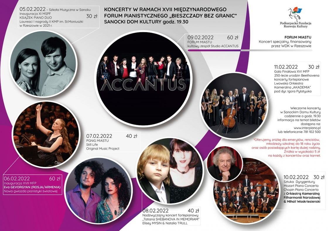 XVII Międzynarodowe Forum Pianistyczne "Bieszczady bez granic" - Koncerty