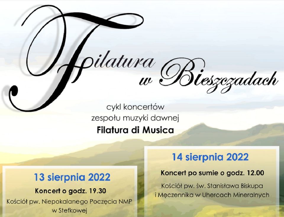 Filatura di Musica zaprasza na koncerty w Bieszczadach