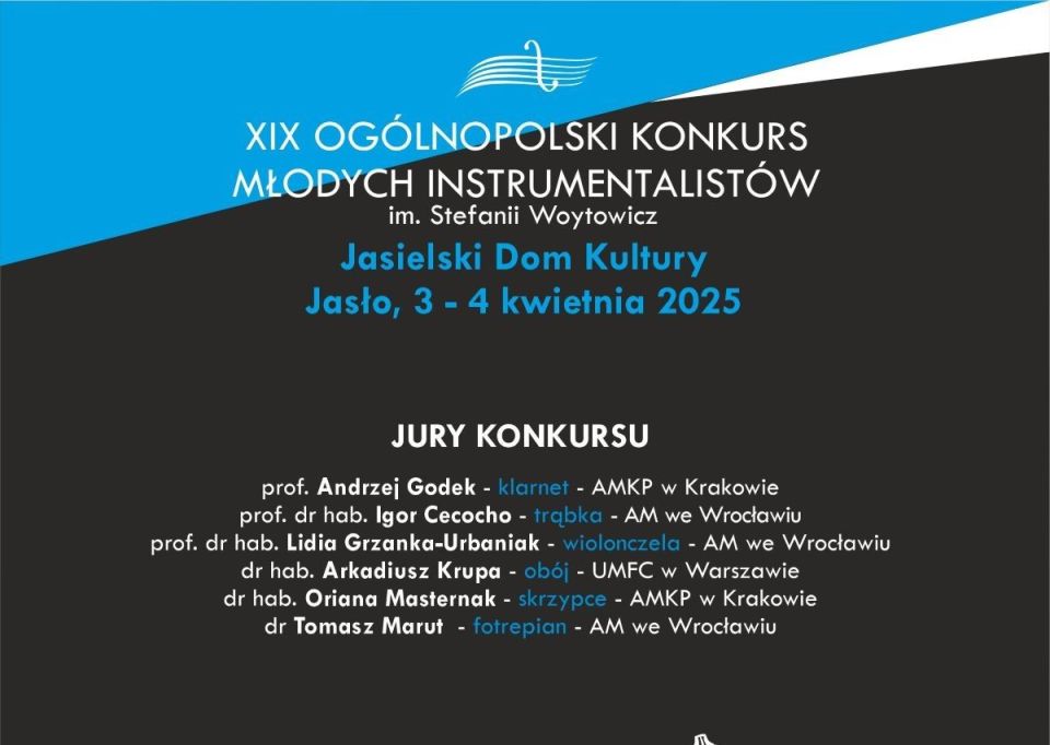 XIX Ogólnopolski Konkurs Młodych Instrumentalistów w Jaśle