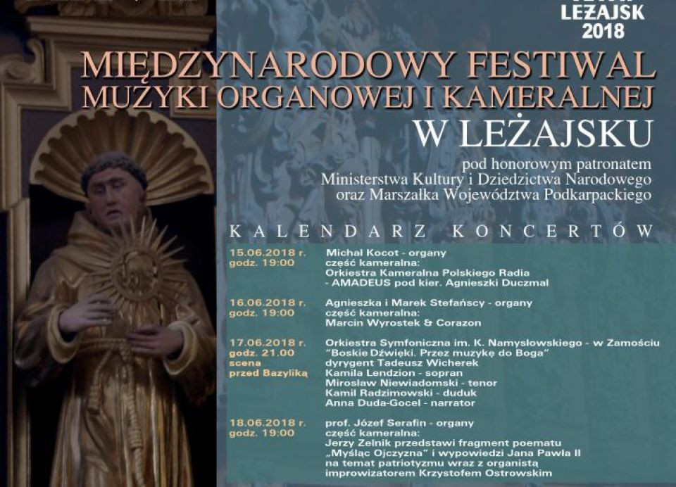 XXVII Międzynarodowy Festiwal Muzyki Organowej i Kameralnej w Leżajsku