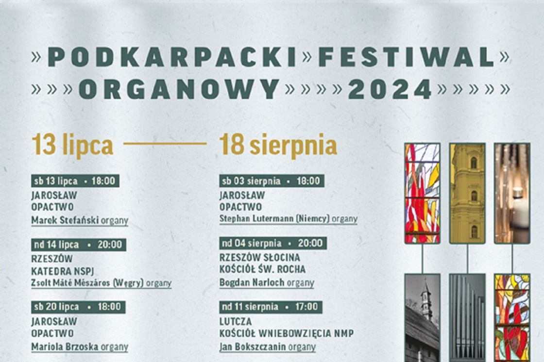 Podkarpacki Festiwal Organowy 2024 - w Jarosławiu i Sedziszowie