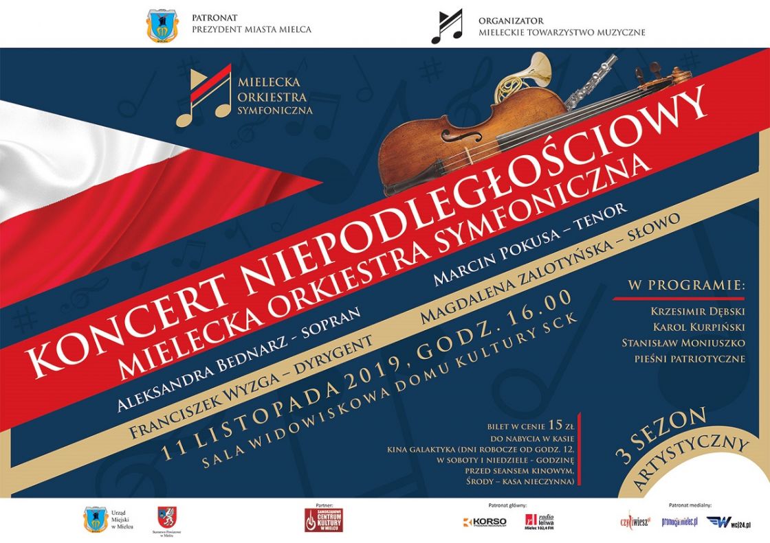 Koncert niepodległościowy w wykonaniu Mieleckiej Orkiestry Symfonicznej