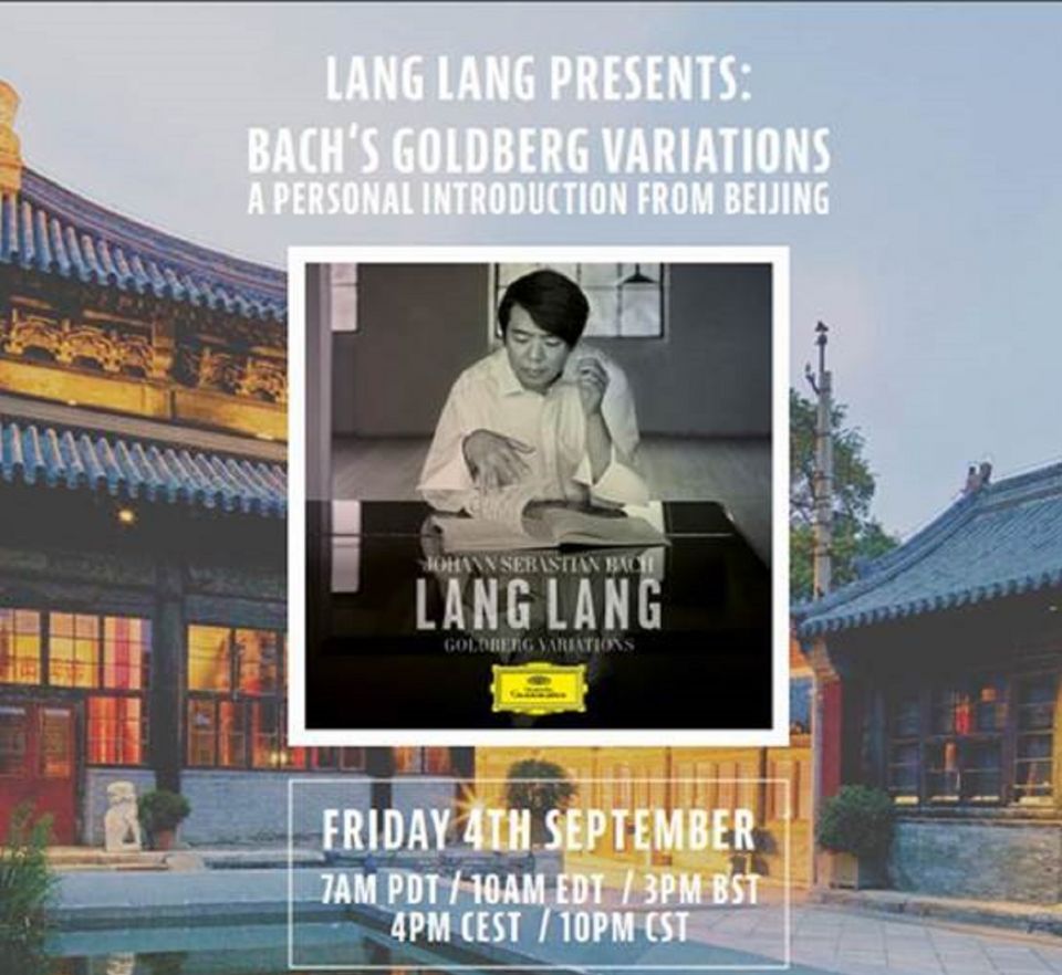 LANG LANG  premiera albumu “Bach Goldberg Variations”