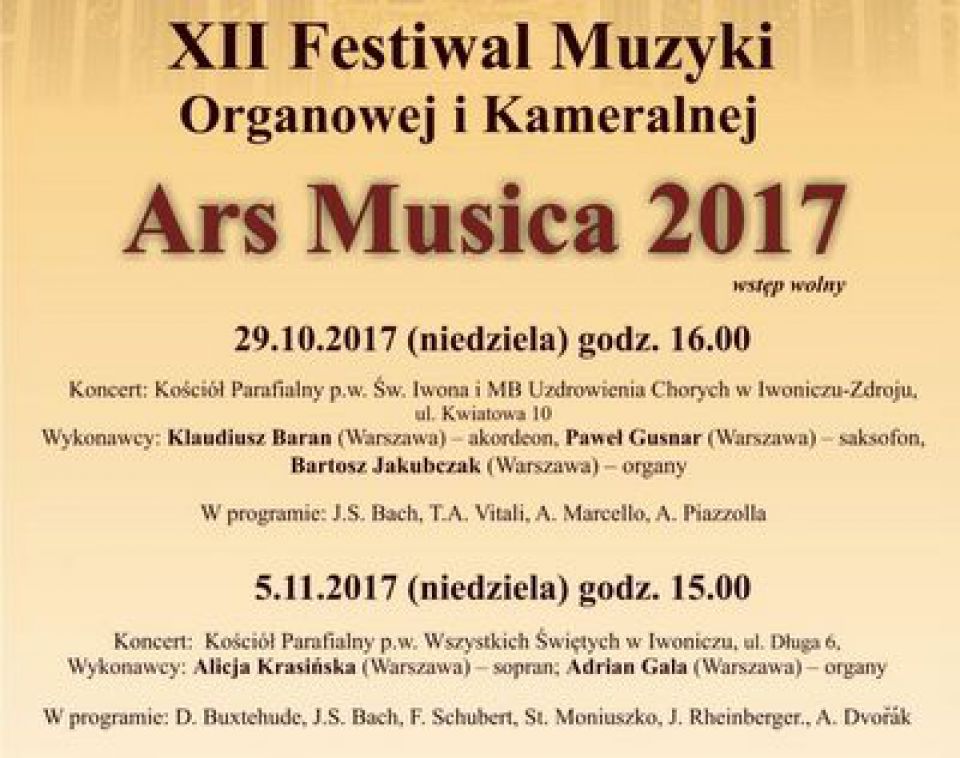 Festiwal Ars Musica w Iwoniczu Zdroju