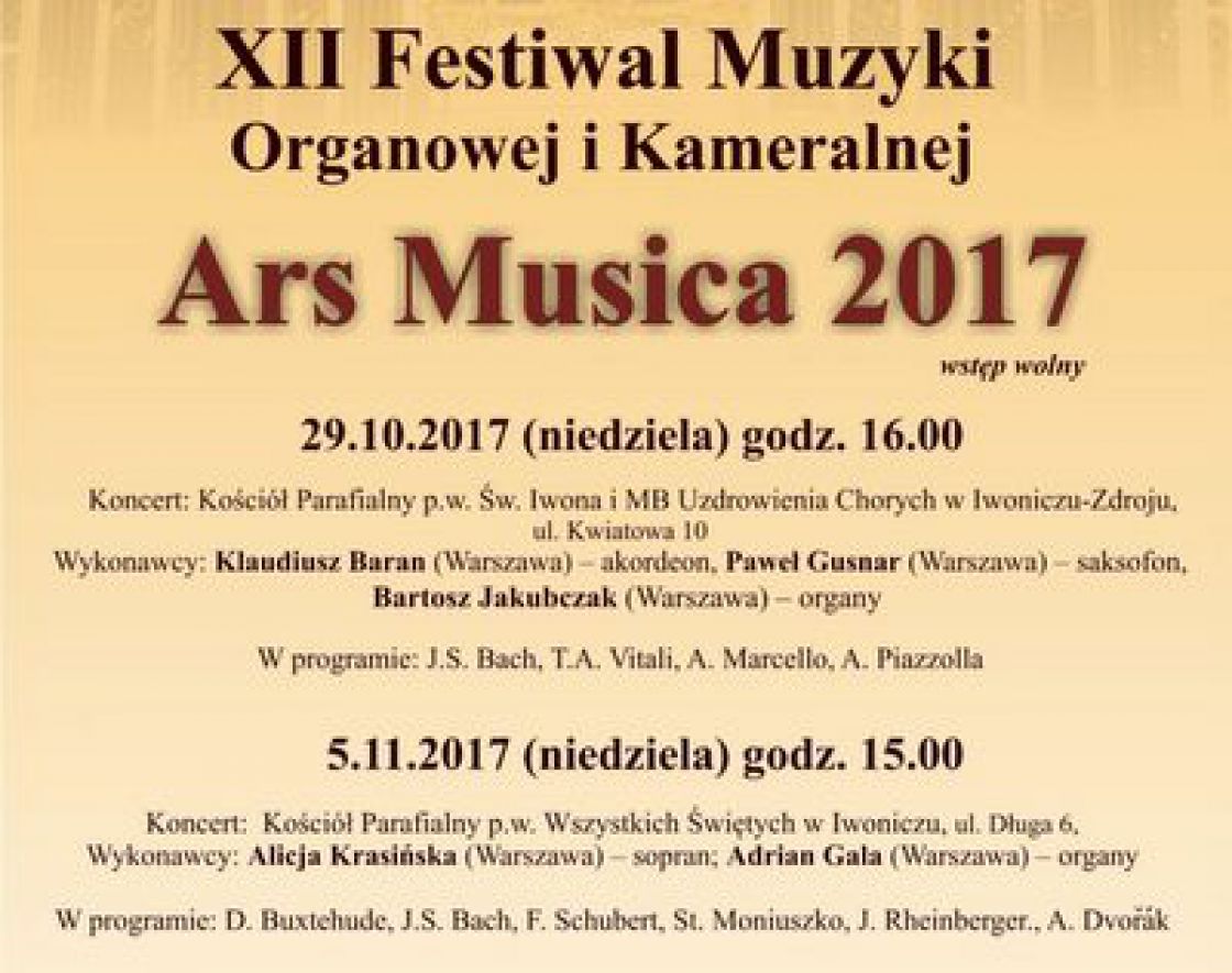 Festiwal Ars Musica w Iwoniczu Zdroju