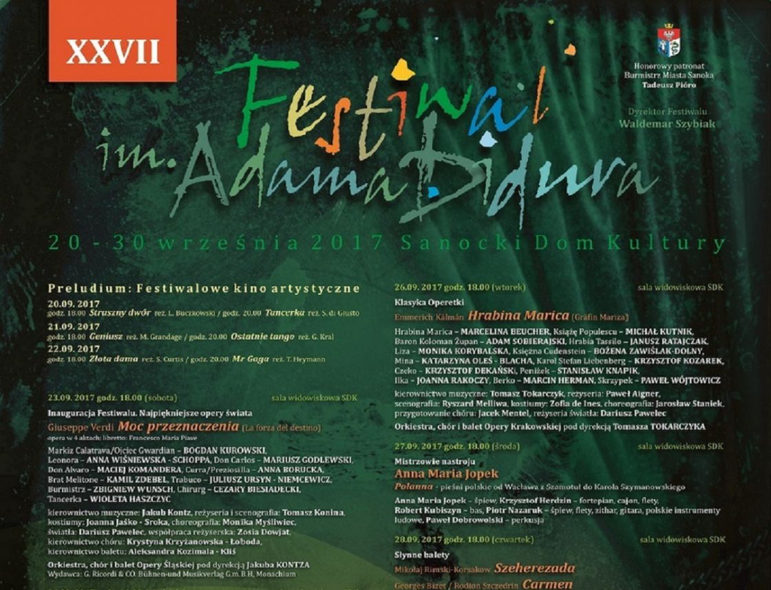 XXVII Festiwal im. Adama Didura 20 - 30 września 2017