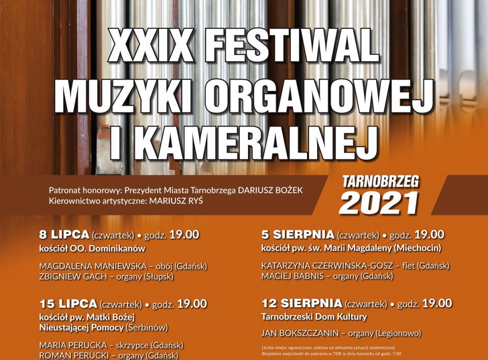 29. Festiwal Muzyki Organowej i Kameralnej w Tarnobrzegu