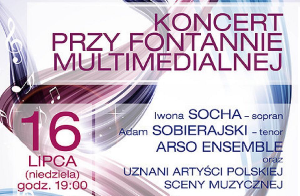 Koncert przy fontannie multimedialnej w Rzeszowie