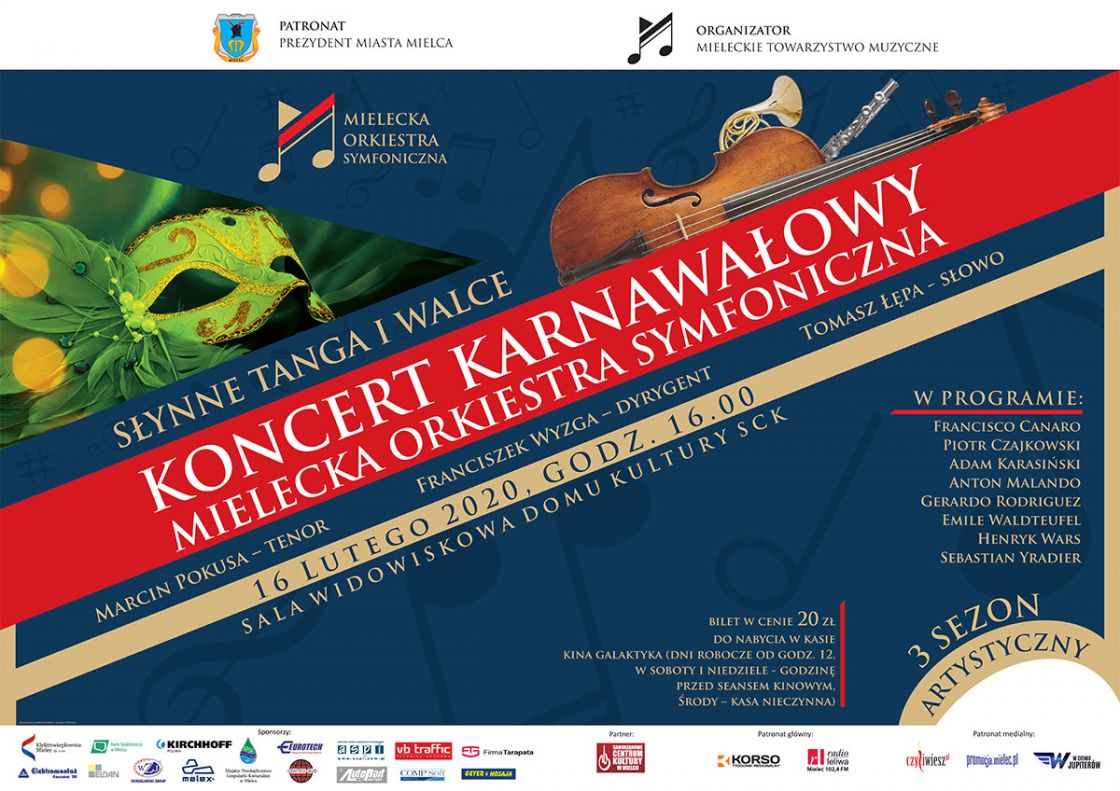 Koncert karnawałowy „Słynne tanga i walce” Mieleckiej Orkiestry Symfonicznej