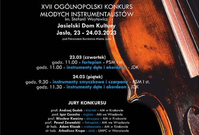 XVII Ogólnopolski Konkurs Młodych Instrumentalistów im. Stefanii Woytowicz